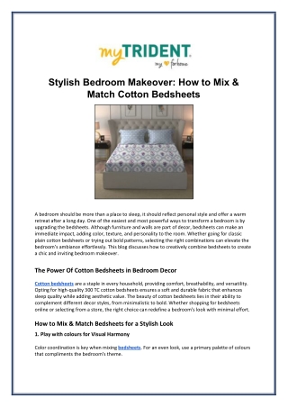 Stylish Bedroom Makeover How to Mix & Match Cotton Bedsheets