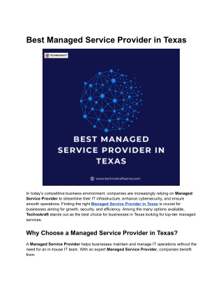 best managed service provider in texas