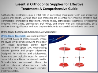 Essential Orthodontic Supplies for Effective Treatment A Comprehensive Guide