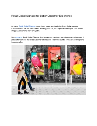 Retail Digital Signage for Better Customer Experience