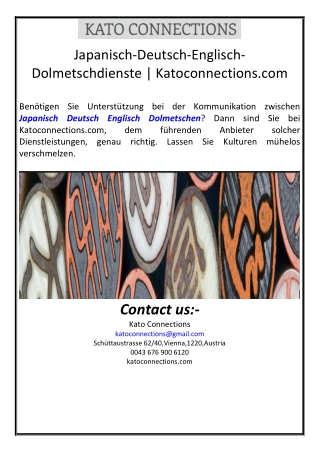 Japanisch-Deutsch-Englisch-Dolmetschdienste | Katoconnections.com