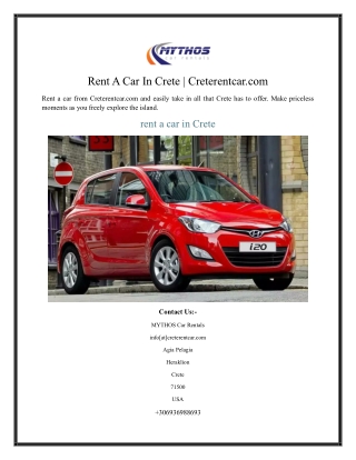 Rent A Car In Crete  Creterentcar.com