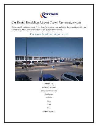 Car Rental Heraklion Airport Crete Creterentcar.com