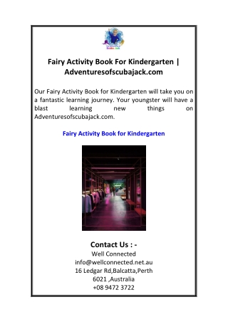 Fairy Activity Book For Kindergarten  Adventuresofscubajack.com