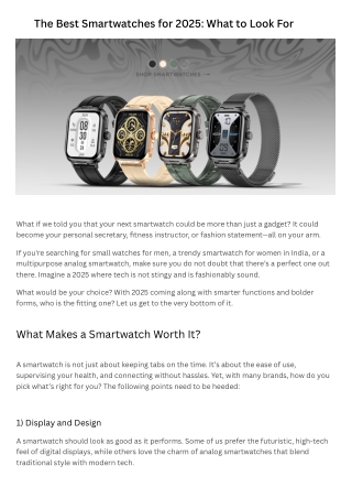 The Best Smartwatches for 2025 What to Look For