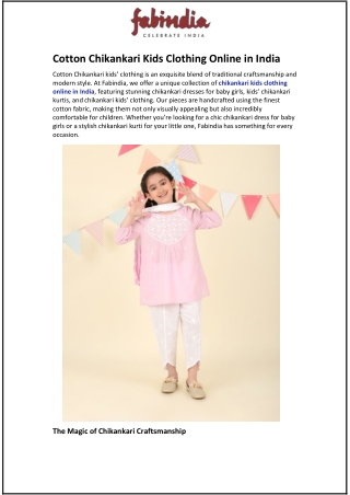 Cotton Chikankari Kids Clothing Online in India