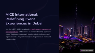 MICE International: Redefining Event Experiences in Dubai
