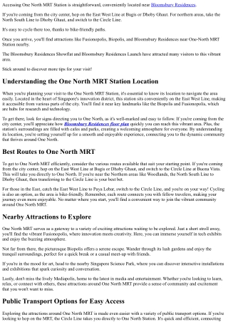 accessing one north mrt station