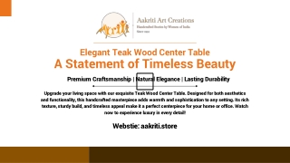 Teak Wood Center Table – The Perfect Blend of Style & Strength