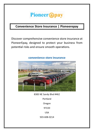 Convenience Store Insurance | Pioneerepay