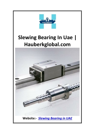 Slewing Bearing In Uae  Hauberkglobal.com