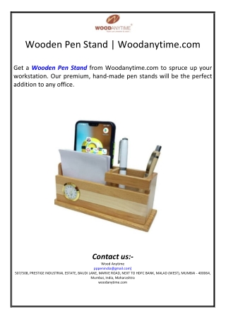 Wooden Pen Stand | Woodanytime.com
