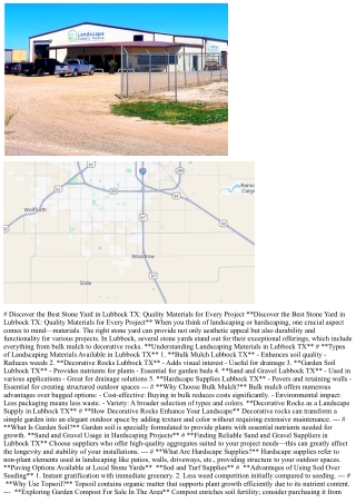 Discover the Best Stone Yard in Lubbock TX: Quality Materials for Every Project