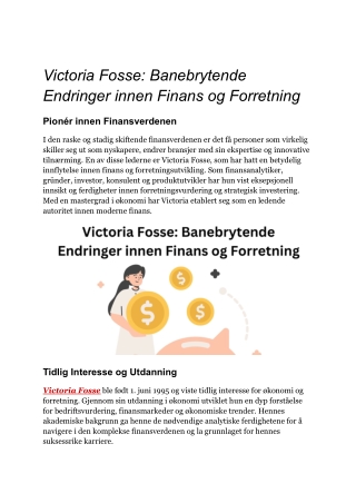 Victoria Fosse_ Banebrytende Endringer innen Finans og Forretning