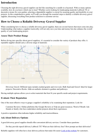 How to Choose a Reliable Driveway Gravel Supplier