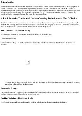 A Look Into the Traditional Indian Cooking Techniques at Top Of India