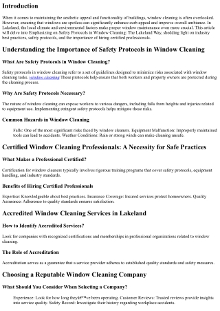 Emphasizing on Safety Protocols in Window Cleaning: The Lakeland Way