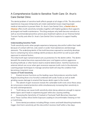 a comprehensive guide to sensitive tooth care