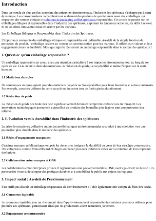 Les Emballages Éthiques et Responsables dans l’Industrie des Spiritueux
