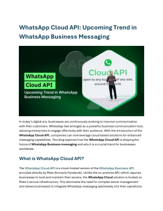 WhatsApp Cloud API Upcoming Trend in WhatsApp Business Messa1