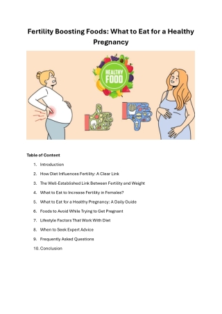 Fertility Boosting Foods What to Eat for a Healthy Pregnancy