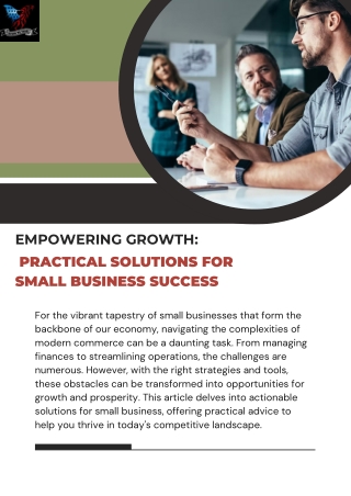 Empowering Growth Practical Solutions for Small Business Success