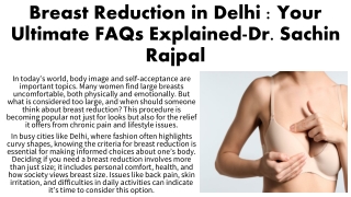 breast reduction in delhi your ultimate faqs explained dr sachin rajpal