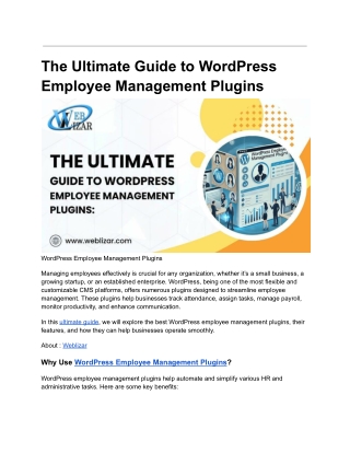 The Ultimate Guide to WordPress Employee Management Plugins
