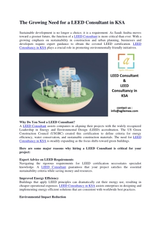 the growing need for a leed consultant