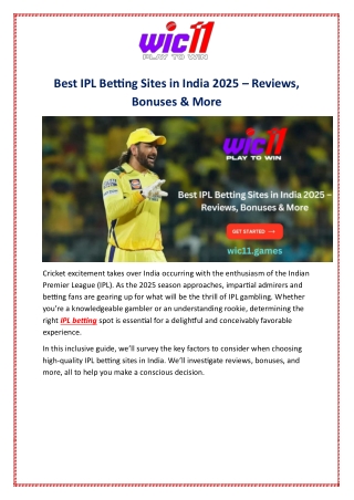 Best IPL Betting Sites in India 2025 – Reviews, Bonuses & More