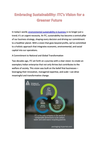 embracing sustainability itc s vision for a
