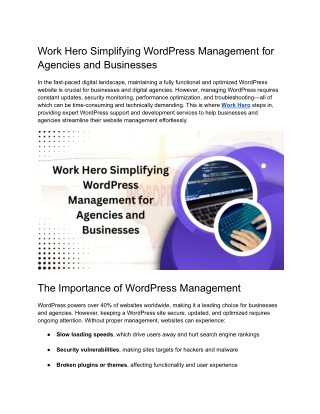 work hero simplifying wordpress management