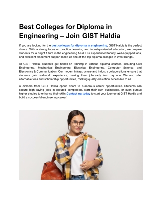 best colleges for diploma in engineering join