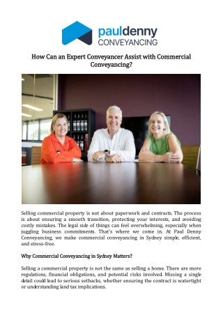 How Can an Expert Conveyancer Assist with Commercial Conveyancing?