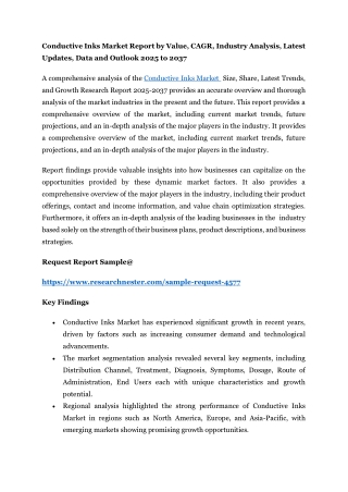 conductive inks market report by value cagr