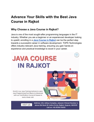 advance your skills with the best java course