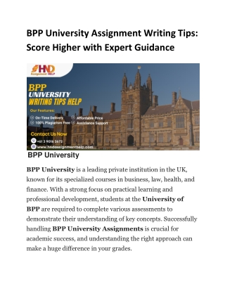 bpp university assignment writing tips score