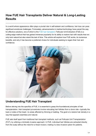 how fue hair transplants deliver natural long