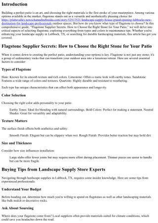 Flagstone Supplier Secrets: How to Choose the Right Stone for Your Patio