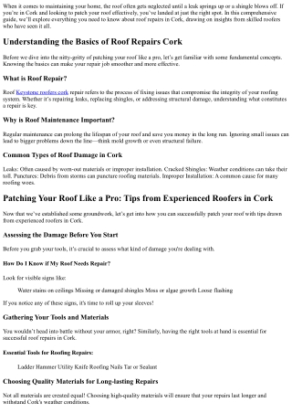 Patching Your Roof Like a Pro: Tips from Experienced Roofers in Cork