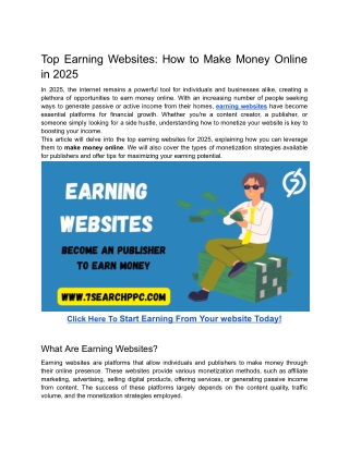 top earning websites how to make money online