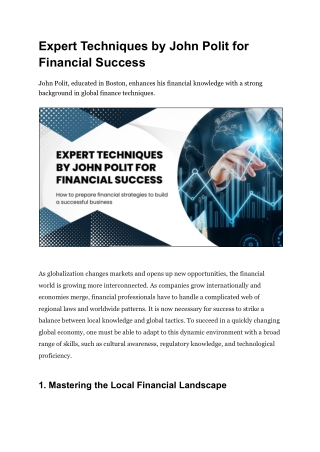 expert techniques by john polit for financial