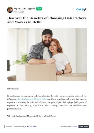 Gati Packers and Movers: Reliable and Efficient Relocation Services