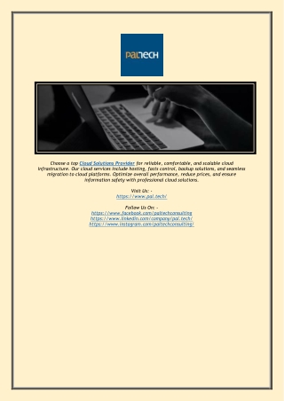 Leading Cloud Solutions Provider – Scalable & Secure Cloud Services