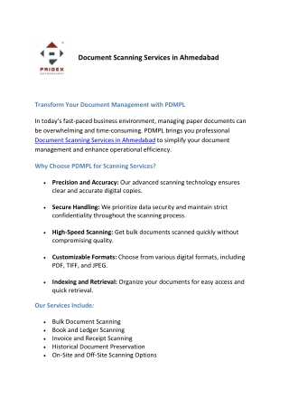 Document Scanning Services in Ahmedabad