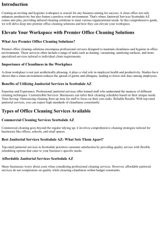 Elevate Your Workspace with Premier Office Cleaning Solutions