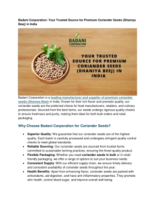 badani corporation your trusted source