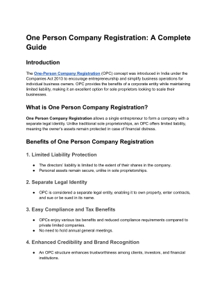 one person company registration a complete guide