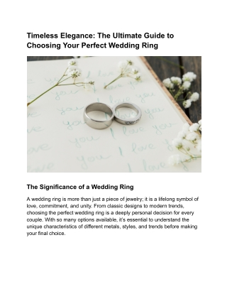 How to Choose the Perfect Wedding Ring UK for Your Style