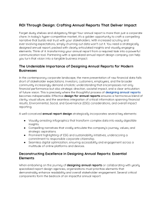 ROI Through Design_ Crafting Annual Reports That Deliver Impact